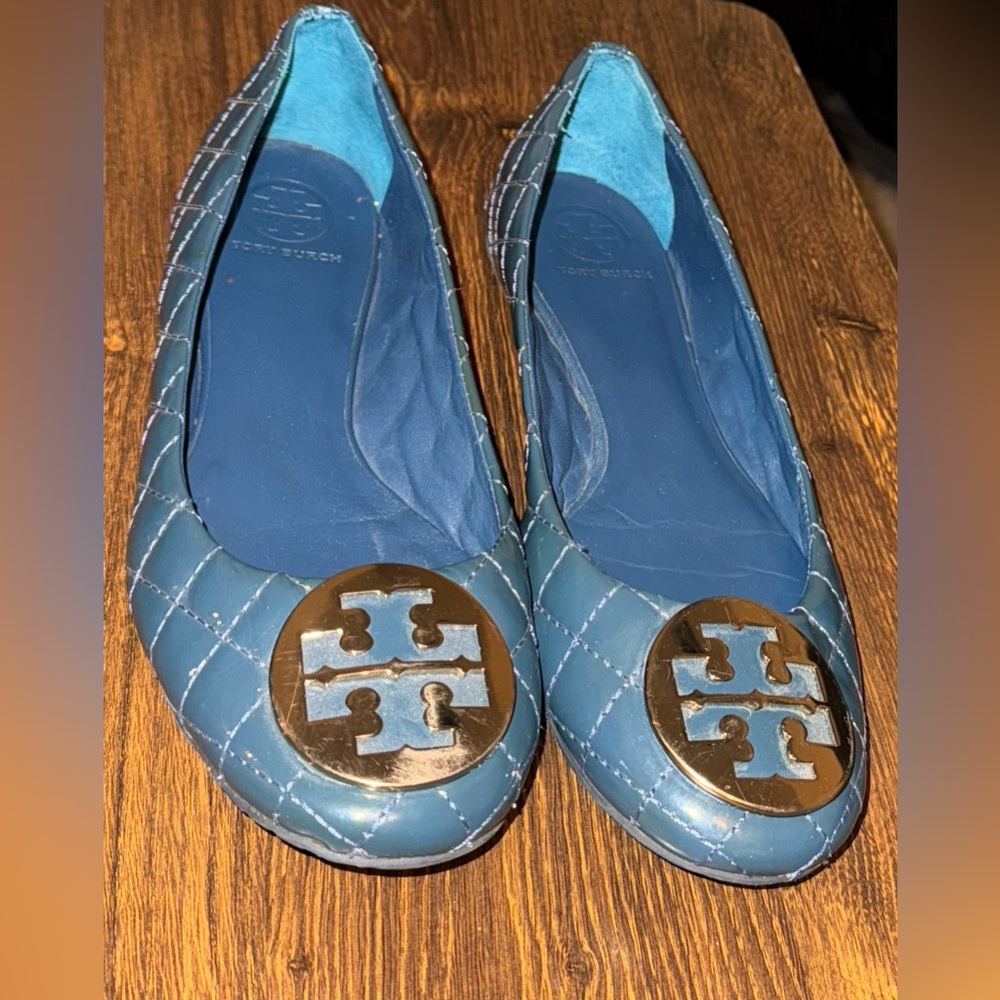 Tory Burch Quinn Quilted Ballet Flat In Navy